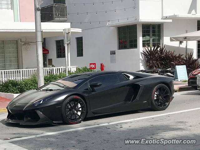 Lamborghini Aventador spotted in Miami Beach, Florida