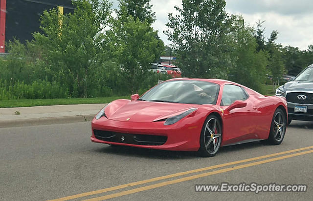 Ferrari 458 Italia spotted in Golden Valley, Minnesota