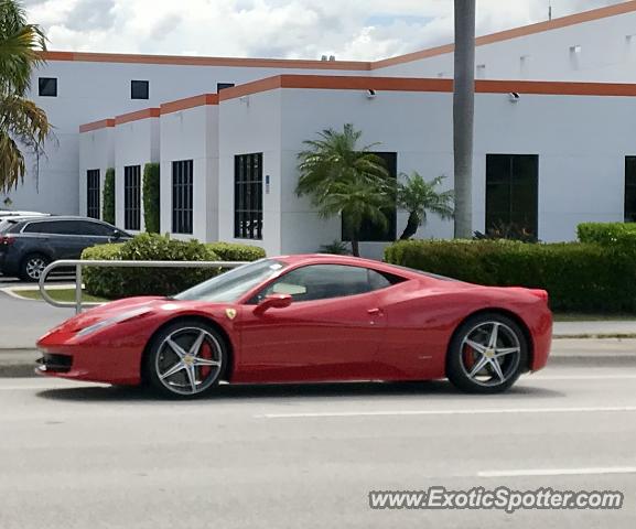 Ferrari 458 Italia spotted in Pompano beach, Florida
