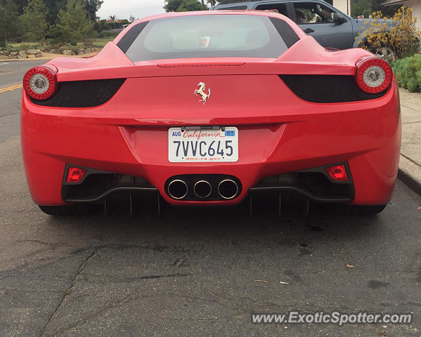 Ferrari 458 Italia spotted in Rancho Santa Fe, California