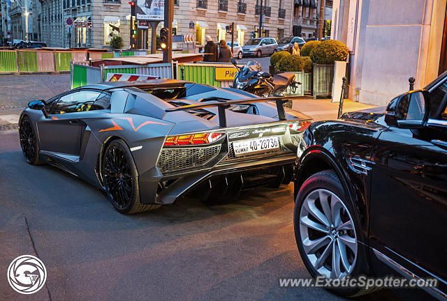 Lamborghini Aventador spotted in Paris, France