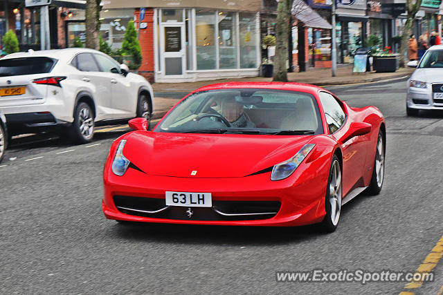 Ferrari 458 Italia spotted in Alderley Edge, United Kingdom