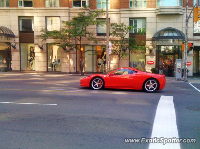 Ferrari 458 Italia spotted in Toronto Ontario, Canada