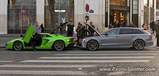 Lamborghini Aventador spotted in Paris, France