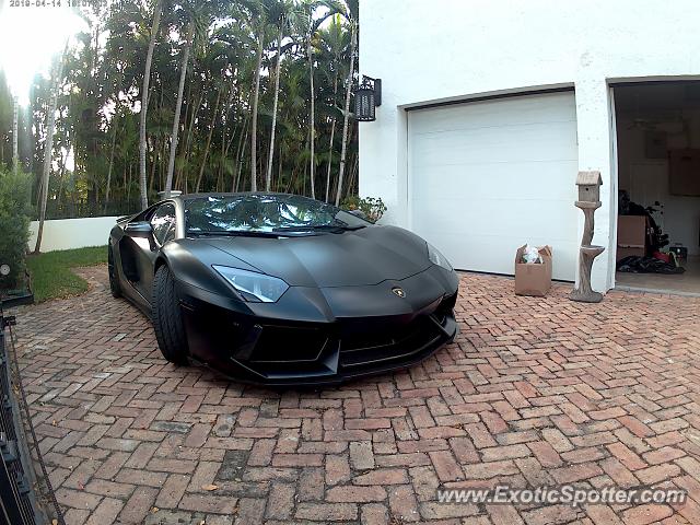 Lamborghini Aventador spotted in Coral Gables, Florida