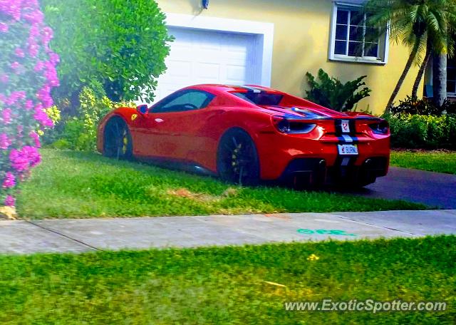 Ferrari 488 GTB spotted in Coral Gables, Florida