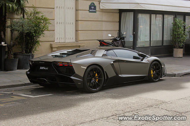 Lamborghini Aventador spotted in Paris, France