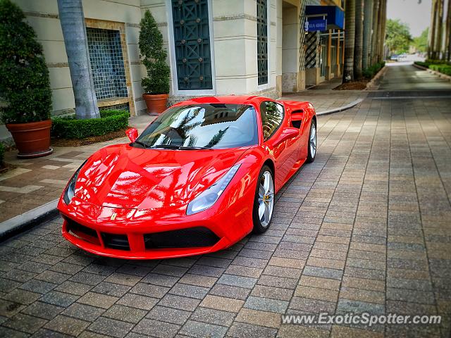 Ferrari 488 GTB spotted in Coral Gables, Florida