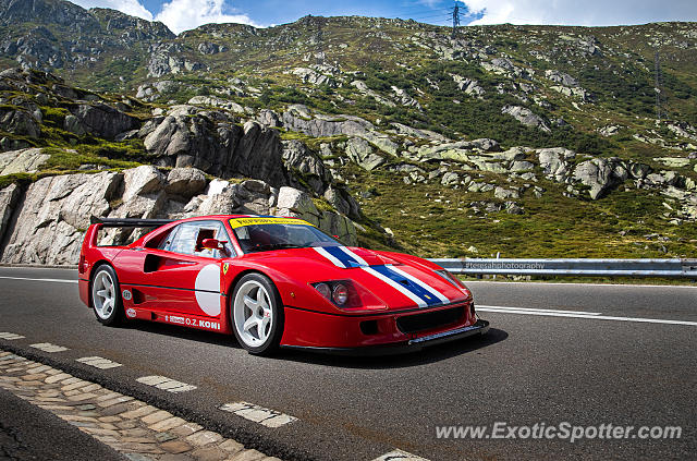 Ferrari F40 spotted in Gotthardpass, Switzerland