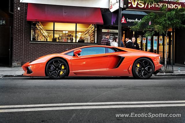 Lamborghini Aventador spotted in Boston, Massachusetts