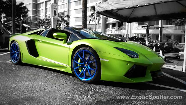 Lamborghini Aventador spotted in Miami, Florida