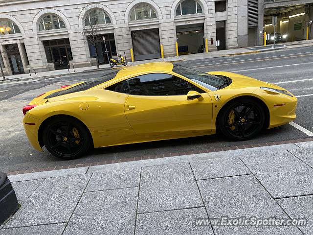 Ferrari 458 Italia spotted in Washington DC, United States