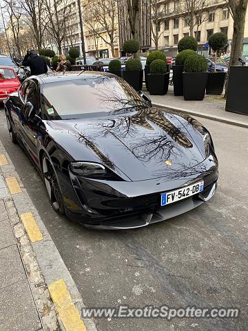 Porsche Taycan (Turbo S only) spotted in PARIS, France