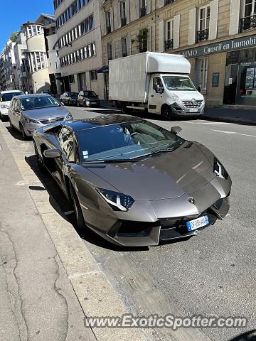 Lamborghini Aventador spotted in Paris., France