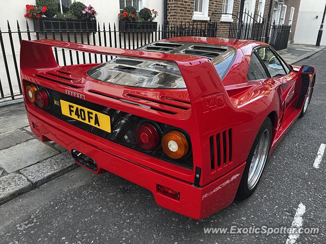 Ferrari F40 spotted in London, United Kingdom