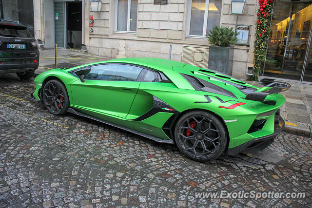 Lamborghini Aventador spotted in Paris, France