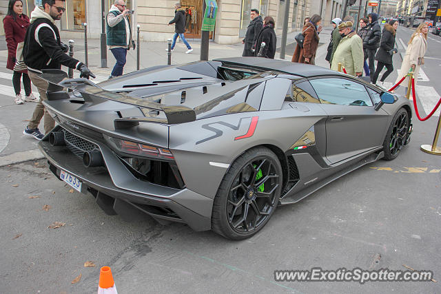 Lamborghini Aventador spotted in Paris, France