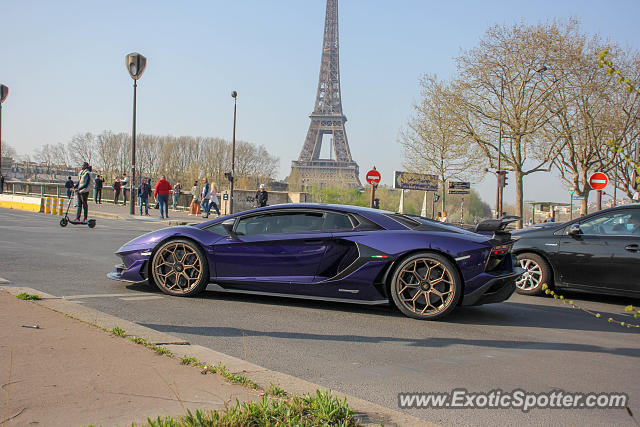 Lamborghini Aventador spotted in Paris, France