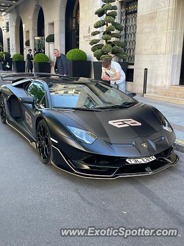 Lamborghini Aventador spotted in Paris, France