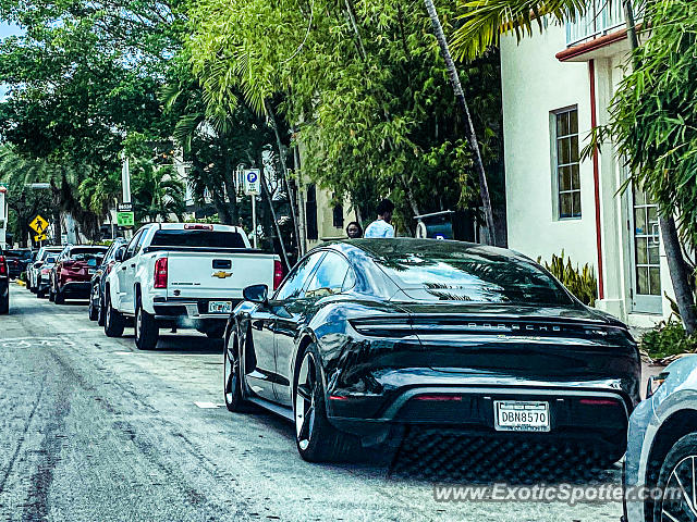 Porsche Taycan (Turbo S only) spotted in Miami Beach, Florida