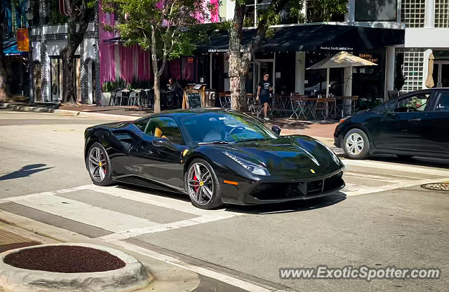 Ferrari 488 GTB spotted in Coconut Grove, Florida