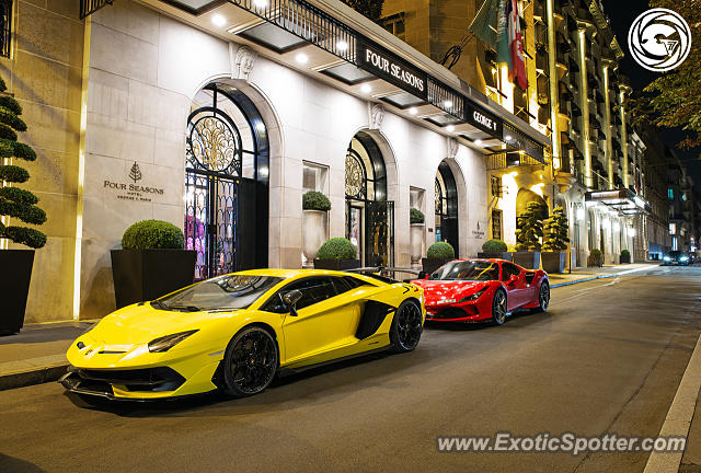 Lamborghini Aventador spotted in Paris, France
