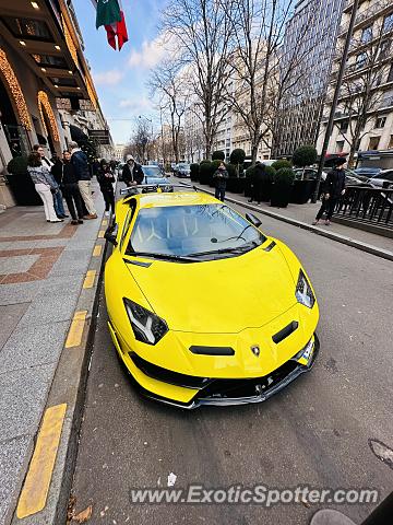 Lamborghini Aventador spotted in Paris, France