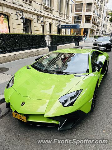 Lamborghini Aventador spotted in Paris, France