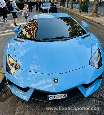 Lamborghini Aventador spotted in Paris, France