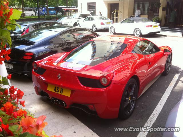 Ferrari 458 Italia spotted in London, Park Lane, United Kingdom