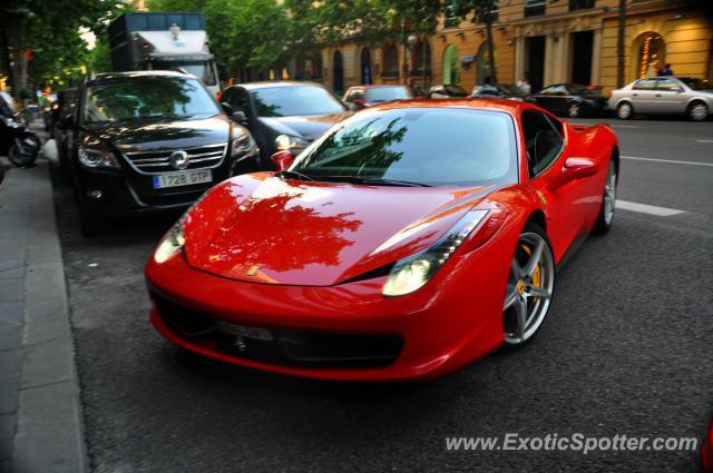 Ferrari 458 Italia spotted in Madrid, Spain