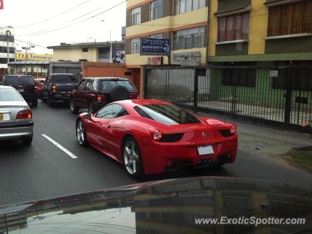 Ferrari 458 Italia spotted in Lima, Peru
