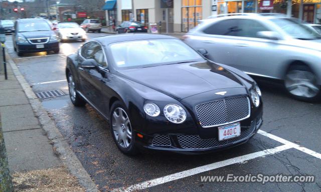Bentley Continental spotted in Newton Centre, Massachusetts