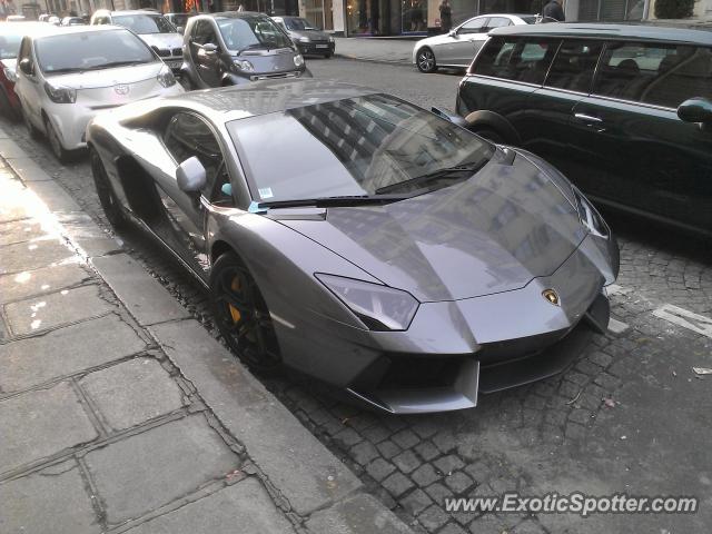 Lamborghini Aventador spotted in Paris, France