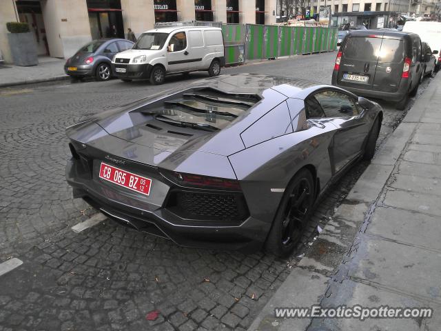 Lamborghini Aventador spotted in Paris, France