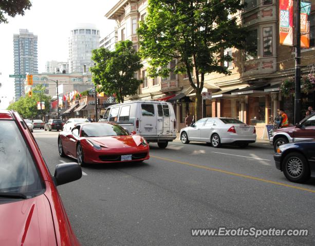 Ferrari 458 Italia spotted in Vancouver, BC, Canada