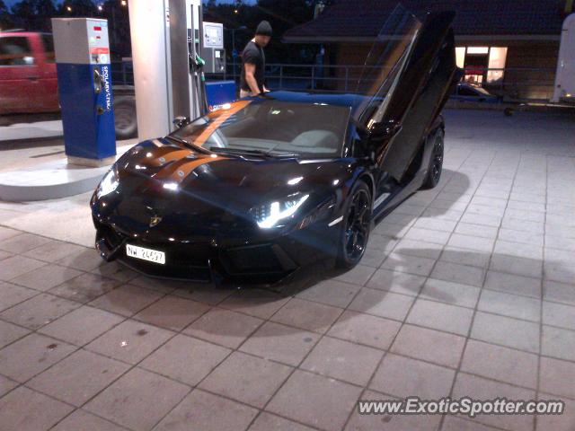 Lamborghini Aventador spotted in Nacka, Sweden