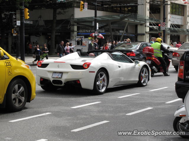 Ferrari 458 Italia spotted in Vancouver, BC, Canada