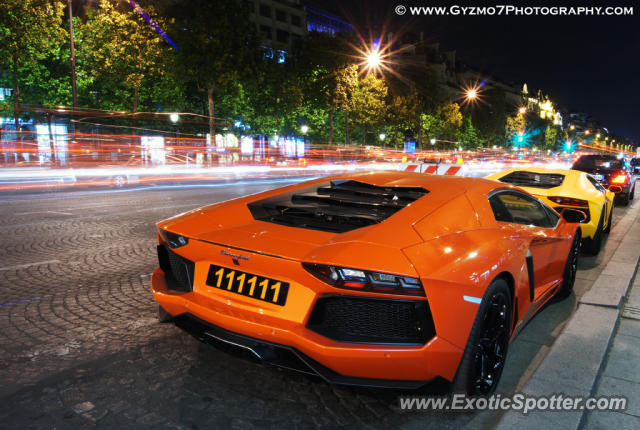 Lamborghini Aventador spotted in Paris, France
