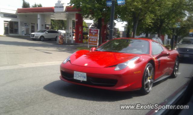 Ferrari 458 Italia spotted in Vancouver, BC, Canada