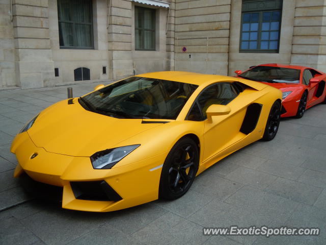 Lamborghini Aventador spotted in Paris, France