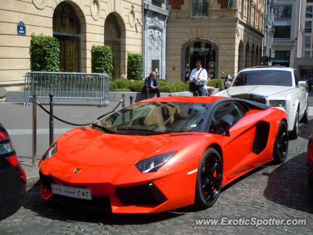 Lamborghini Aventador spotted in Paris, France