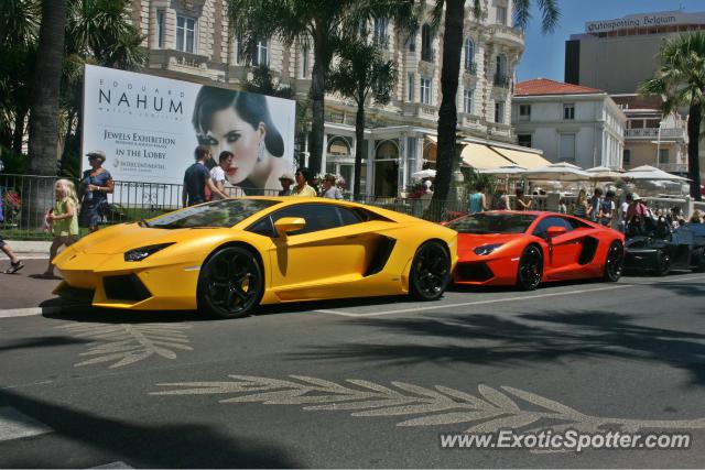 Lamborghini Aventador spotted in Cannes, France