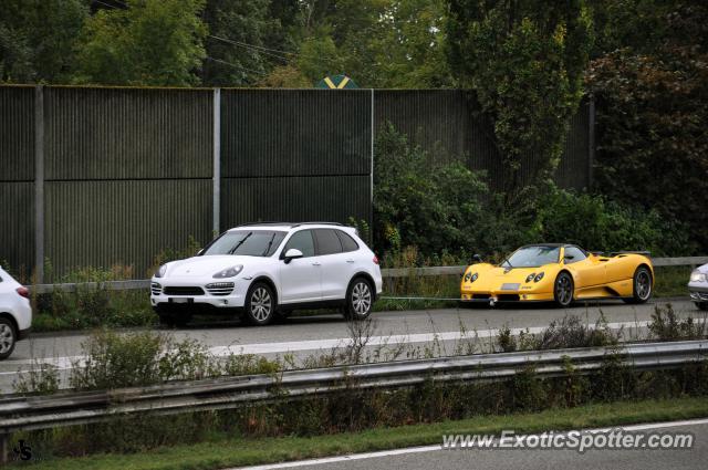 Pagani Zonda spotted in Highway, Switzerland