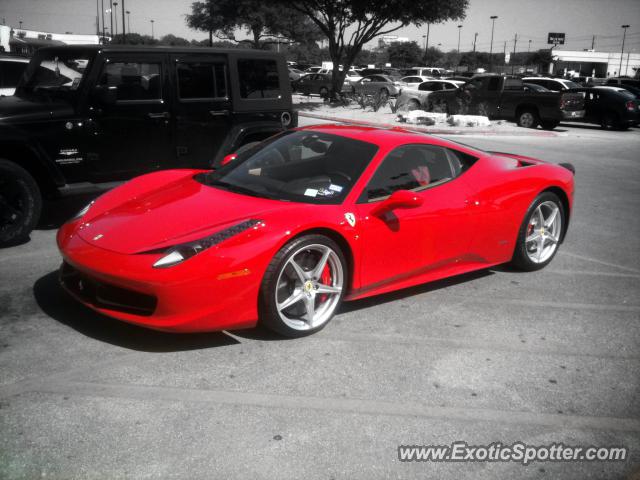 Ferrari 458 Italia spotted in Leon Springs, Texas