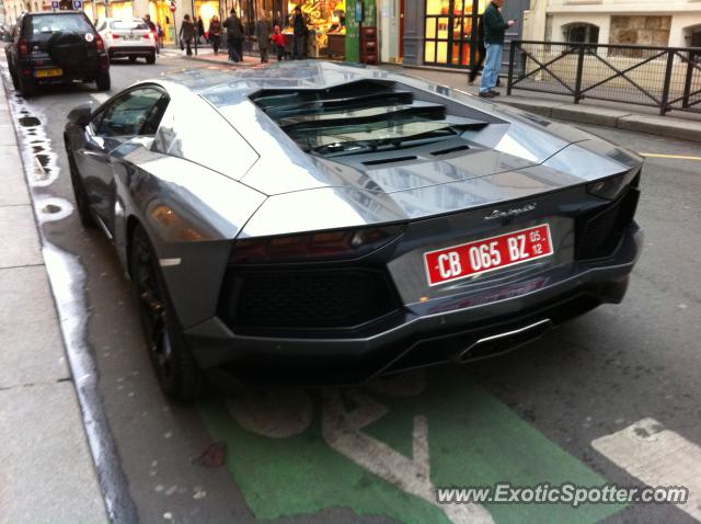 Lamborghini Aventador spotted in Paris, France