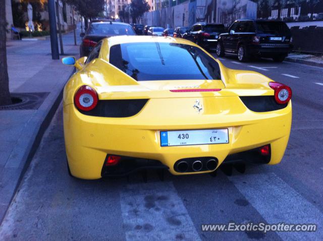 Ferrari 458 Italia spotted in Beirut, Lebanon