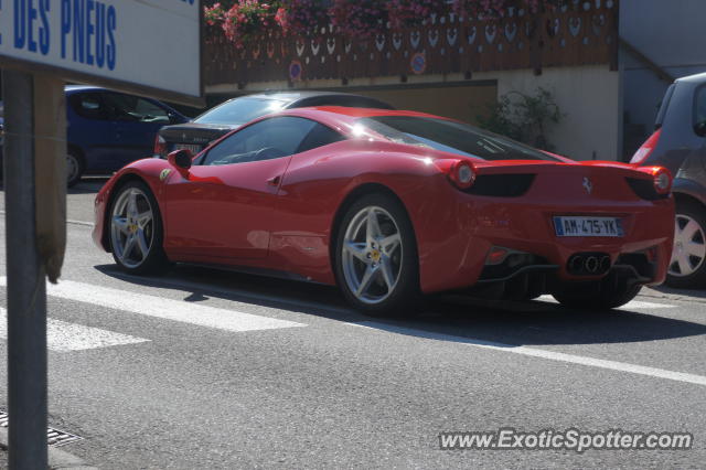 Ferrari 458 Italia spotted in Morzine, France
