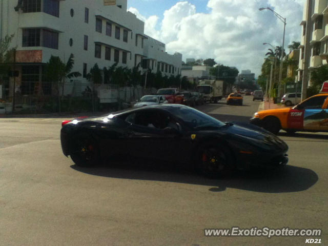 Ferrari 458 Italia spotted in Miami Beach, Florida