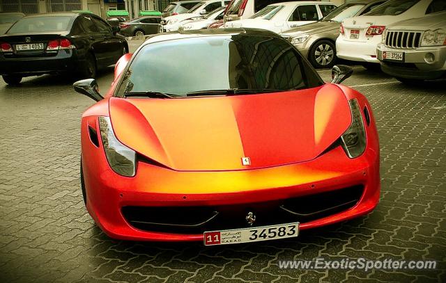 Ferrari 458 Italia spotted in Abu Dhabi, United Arab Emirates